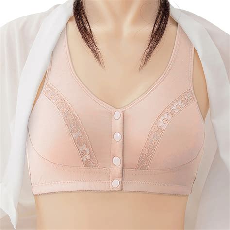 Dyfzdhu Wireless Bras For Women Push Up Front Closure Wire Free French