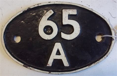 Shed Plate 65A Glasgow Eastfield 1948 1973 Ex NB Depot With An