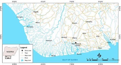 Regional Map Niger Delta Including Study Area And Major Cities