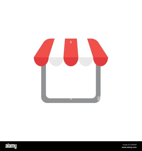 Flat Design Style Vector Illustration Of Shop Or Store Symbol Icon With