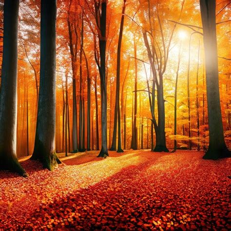 Premium AI Image | an autumn forest view landscape