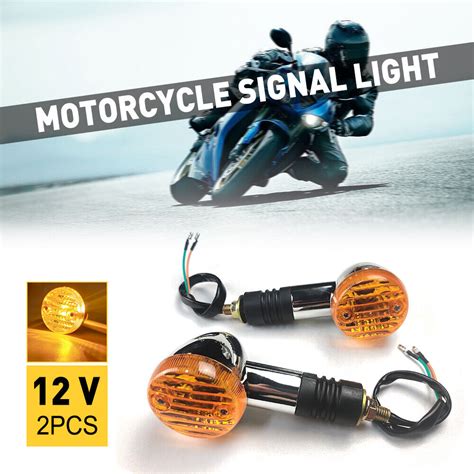 Pair Led Amber Motorcycle Turn Signal Indicator Light Bright Universal