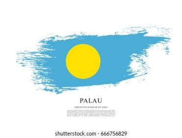 Flag Palau Brush Stroke Background Stock Vector Royalty Free