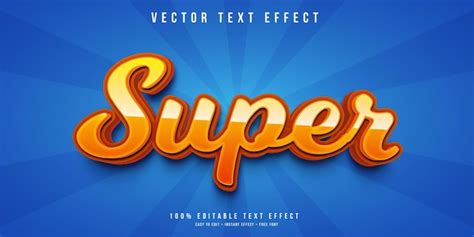 Effet De Texte D Super Modifiable Vecteur Premium