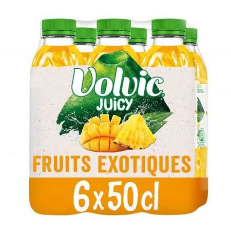 LOT DE 3 VOLVIC Juicy Eau aromatisée au jus de fruits exotiques