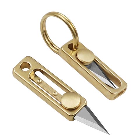 Mini Push Knife Pocket Push Pull Knife Portable Edc Key Chain Pendant