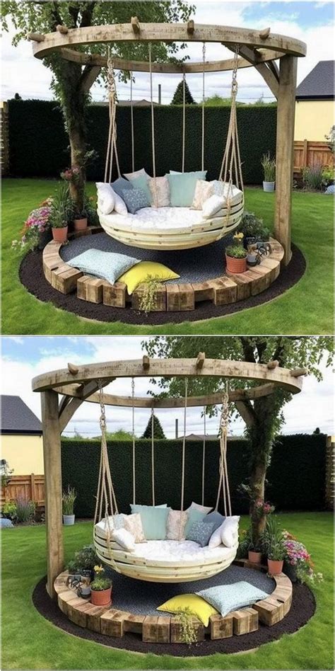wooden garden swings