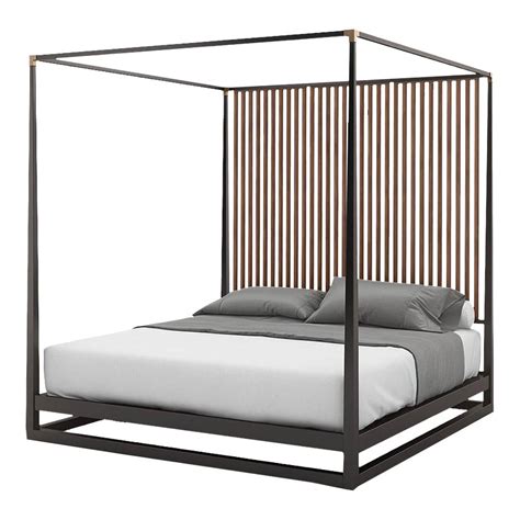 Queen Size Modern Canopy Bed | Chairish