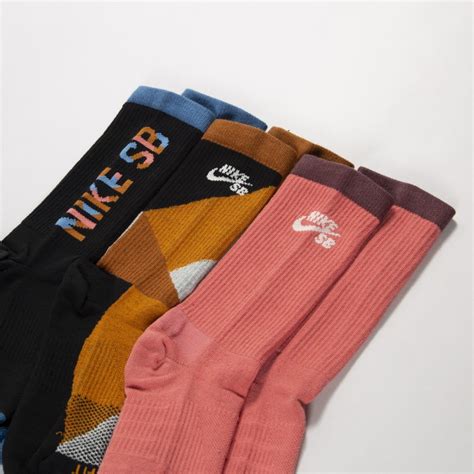 Nike Sb Everyday Max Lightweight Skate Crew Socks Triple Pack Multi