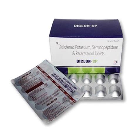 Diclofenac Potassium Serratiopeptidase And Paracetamol Tablets Generic