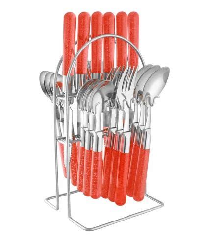 Material Stainless Steel Polished Elegante 24 Pcs Maple Red Cutlery