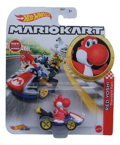 Hot Wheels Mario Kart Red Yoshi Standard Kart Meses Sin Intereses