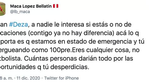 Maca López tras intervención a Jean Deza Eres cualquier cosa no