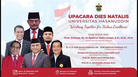 Upacara Dies Natalis Ke 66 Universitas Hasanuddin 2022 Youtube