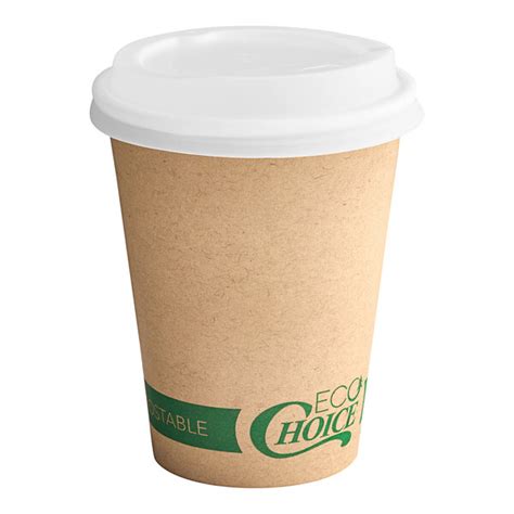 EcoChoice Oz Kraft Compostable Paper Hot Cup And PLA Lid Pack