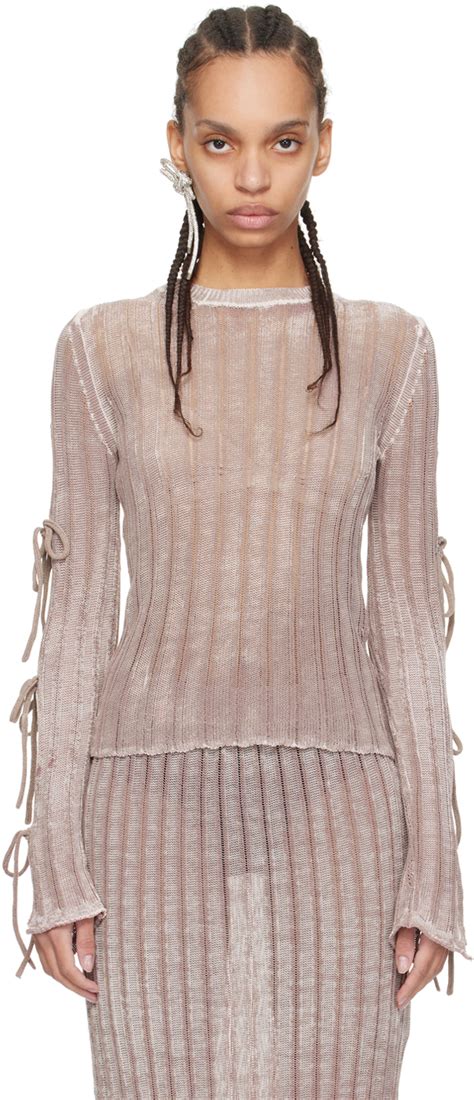 Acne Studios Pink Knot Sweater SSENSE