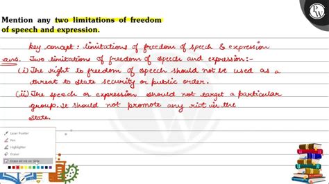 Mention Any Two Limitations Of Freedom Of Speech And Expression Youtube