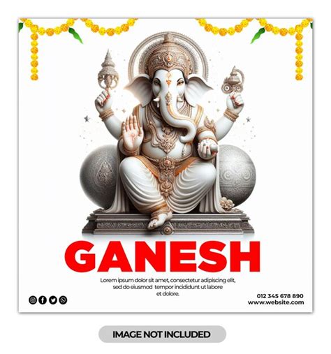 Premium Psd Happy Ganesh Chaturthi Social Media Post