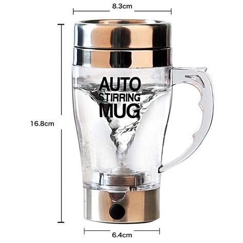 Cana Transparenta Cu Amestecare Automata Si Maner Auto Stirring Mug