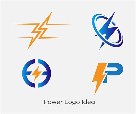 Ideas de diseño de logotipos de energía Vector Premium