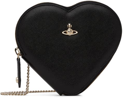 Vivienne Westwood Black Victoria New Heart Crossbody Bag Vivienne Westwood