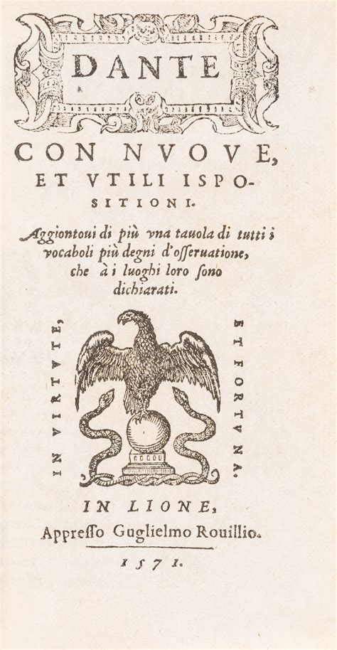 At Auction Dante Alighieri Alighieri Dante Con Nuove Et Utili