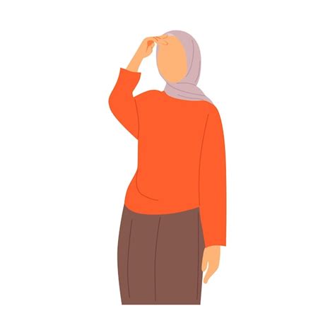 Ilustração em vetor de mulher muçulmana usando hijab Vetor Premium