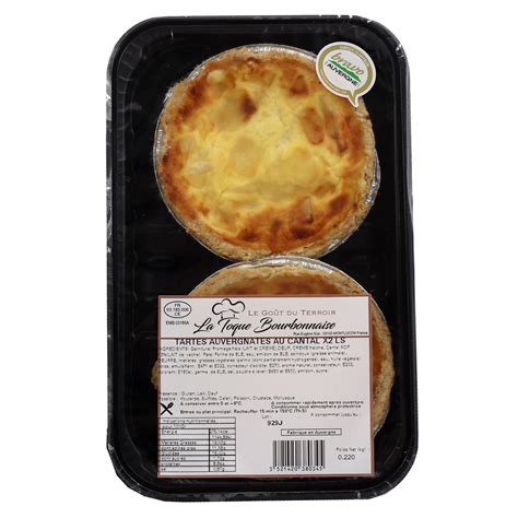 Tarte Auvergnate Au Cantal LA TOQUE BOURBONNAISE Les 2 Tartes De 110g