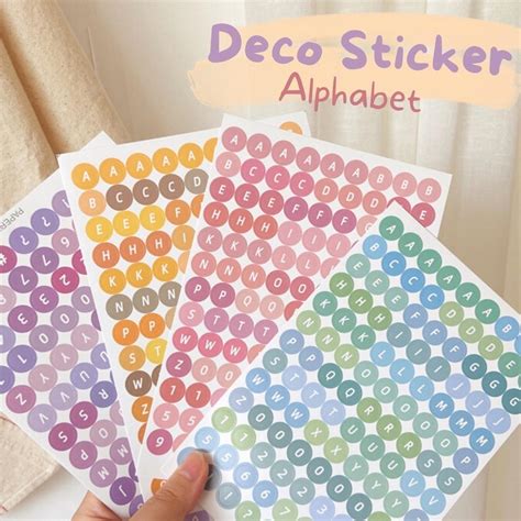 Jual Stiker Huruf Deco Alphabet Untuk Number Aesthetic Sticker Sheet