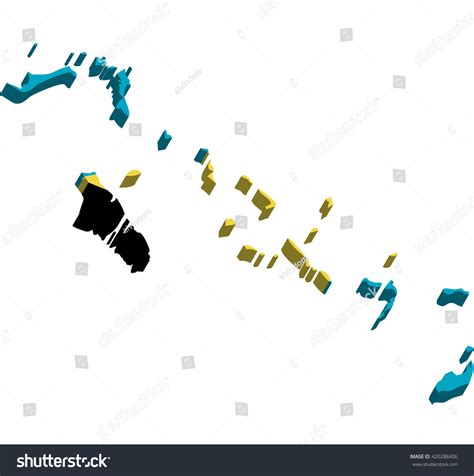 Map Bahama Islands 3d Flag On Stock Vector (Royalty Free) 420288406