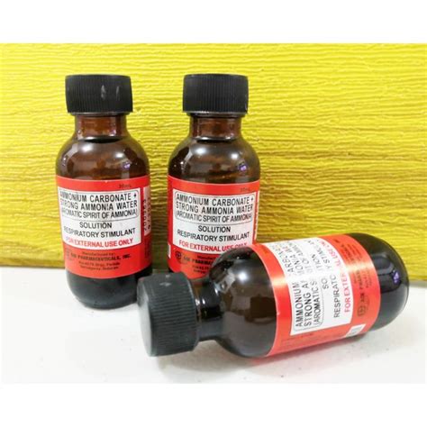 ammonium carbonate strong ammonia water aromatic spirit  ammonia