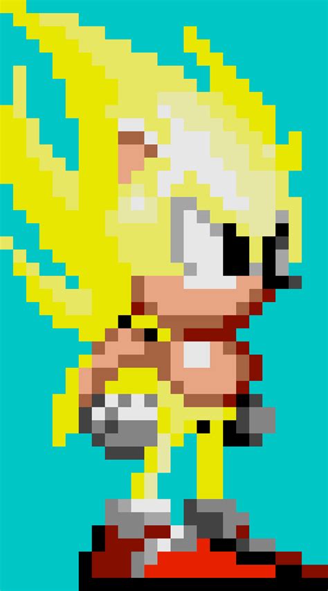 Pixilart Super Sonic Sprite Sonic 2 By Rafastudios2024