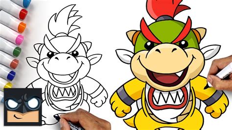 How To Draw Bowser Junior Super Mario Youtube