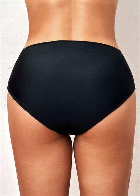 Mid Waist Black Bikini Bottom For Women Modlily Usd