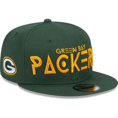 New Era Mens New Era Green Green Bay Packers Outline 9forty Snapback