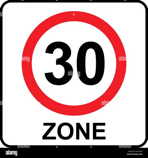 Speed Limit Zone 30 Sign Vector Illustration Stock Vector Image And Art