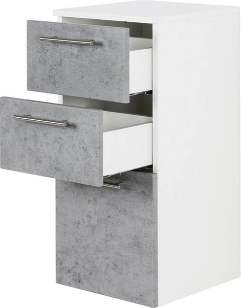 Hoge Kast Badkamer Onderkast Midi Kast Met Laden Beton Nb B X H X D