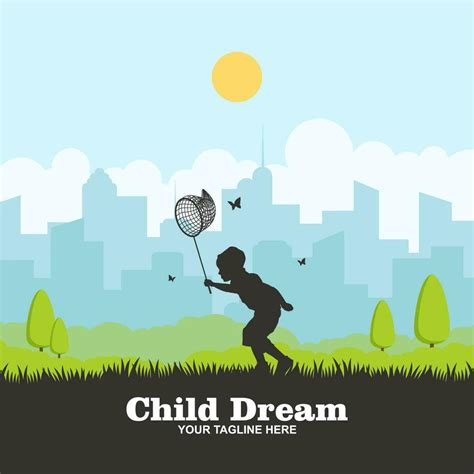 Kids Dream Logo Design Vector Illustration Creative Dream Kids Logo