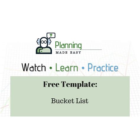 Free Excel Template Bucket List Template My Spreadsheet Lab