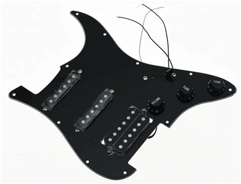 Black Ply Prewired Loaded Strat Hss Pickguard For Squier Import