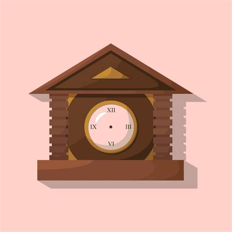Premium Vector Wooden Vintage Clock Without Hands Vector