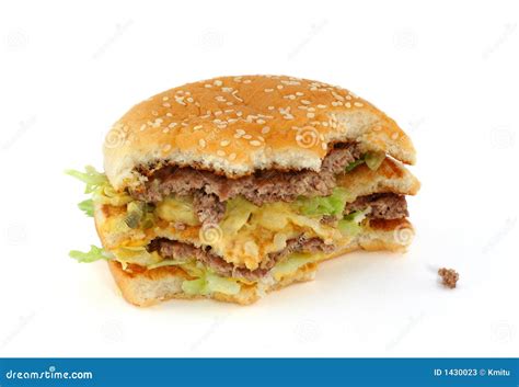 Half Eaten Burger In A Hand Royalty Free Stock Photo Cartoondealer
