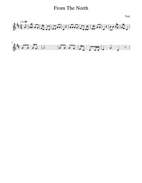 Traditional music - From The North Sheet music for Piano (Solo ...