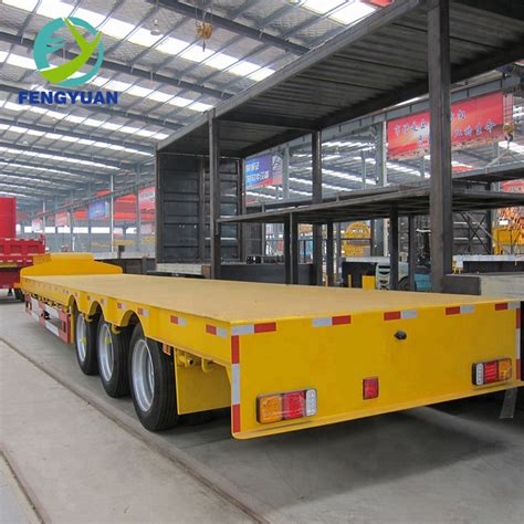 Fengyuan Ft Tri Axles T Gooseneck Lowbed Semi Trailer China