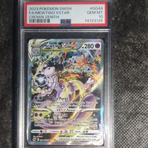 Jual Pokemon TCG PSA 10 Mewtwo Vstar SAR Crown Zenith GG44 GG70 Kab