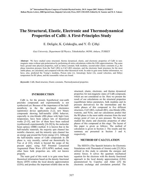 PDF The Structural Elastic Electronic And Thermodynamical