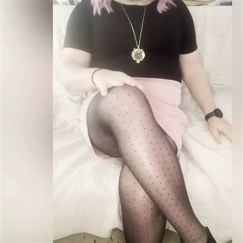 Trans Girl In Sheer Polka Dot Pantyhose Shemale Amateur Porn Feat Lauren Ashland By FapHouse