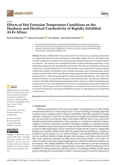 PDF Effects Of Hot Extrusion Temperature Conditions On The Hardness