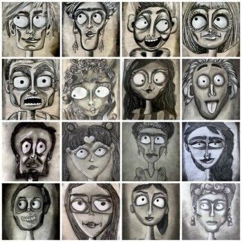 Tim Burton Drawing Guide Shading Guide Tim Burton Art Style Tim