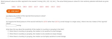 Solved Blood Pressure Values Are Often Reported To The Chegg